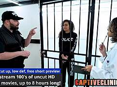 corrupt cop mara luv stripped searched by 2 male police at rikers 😂 full movie at bondageclinic!