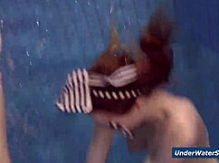 horny bikini teens rip clothes and strip nude in pool play 😏🏊‍♀️