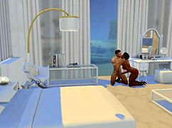hunky sims 4 couple honeymoon fuckfest with blowjobs licks and cumshots all day 😍💦