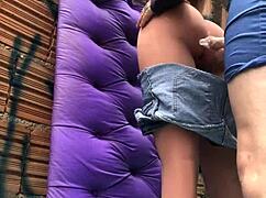 i'm stretchin that married ass in favela with my fuck doll toy outdoors