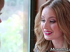 heart pounding lesbian threesome milf scissored by two busty young blondes