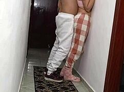 stepdaughter grinds wall hard, rubs dry then masturbates to orgasm frenzy