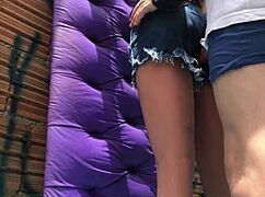 i'm stretchin that married ass in favela with my fuck doll toy outdoors