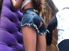 i'm stretchin that married ass in favela with my fuck doll toy outdoors