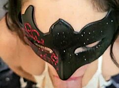 Latina Brunette Zoey B Deepthroats and Swallows Huge Cock Cumshot in Lingerie