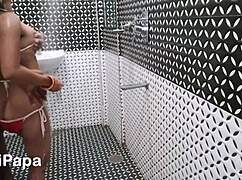 Fucked Indian wife hard after stripping naked bathroom!