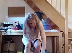 French mistress F facesits chained slave Ebed with humiliating dirty talk