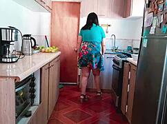 stepmom cooks sexy so i rip clothes and fuck her juicy pussy in kitchen