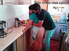 stepmom cooks sexy so i rip clothes and fuck her juicy pussy in kitchen