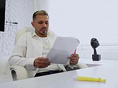 doctor sneaks a quick fuck with his pregnant latina patient during the checkup tommy miller