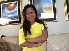 fishnet asian mommy milf sucks monster cock in heels