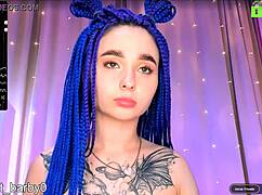 what's that blue-haired russian teen with big ass doing on webcam for annbarby?