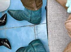Boots soaked in hot pee stream from desperate need