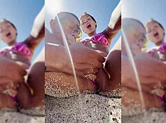 Sexy latina coed GETS FINGERED to orgasm on crowded spring break beach