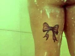 Curvy BBW babe soaps up big tits and ass in steamy shower tease