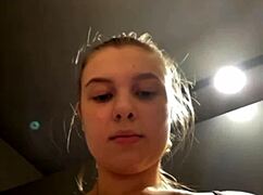 Horny BBW teen blonde fucked hard public gym closeup