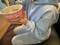 pervy boyfriend pops huge boner on home date with hot japanese girl 😏🍆🏠