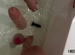 master pushes his anal slave's limits with giant dildos in her tight holes then she squirts hard