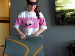 Roommate's monster cock hardens during morning workout then pounds tight ass