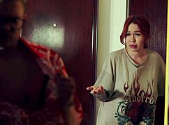 redhead stepmom... her pussy gets fucked rough quickie cum covered slut loud screams