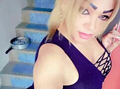 Carolina transexual slams intense solo anal assfucking crossdressing action