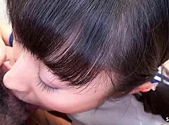 petite japanese 18yo teen seduces classmate into first swallow bj