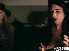 Sly big-titted milf therapist indulges in steamy lesbian threesome with patients