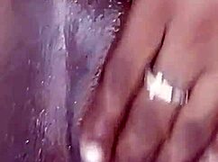 ebony teen squirts wildly bent over, but what's that piss party twist?