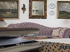 blue-eyed blonde housewife sucks and rides cock to settle debt