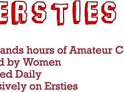 ersties sexy babe elia eats flora's shaved pussy, fingering clit till she cums hard