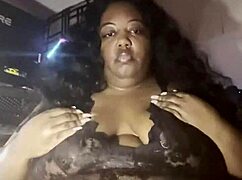 Man, Ava Knightly's juicy ebony BBW ass and big tits get oiled and toyed before bed sucking