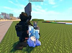 whoreblox gangbang - sluts take creampie loads in game moment 11