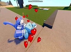 whoreblox gangbang - sluts take creampie loads in game moment 11