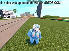 whoreblox gangbang - sluts take creampie loads in game moment 11