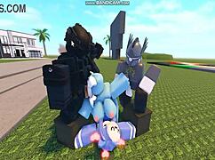 whoreblox gangbang - sluts take creampie loads in game moment 11