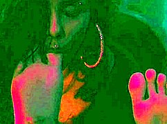 my huge feet get licked first time ever in life!!