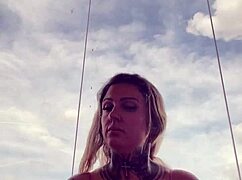 Tattooed Woman In See-Through Top Hard Nipples Wet Pussy Almost Kicked Out Gym Horny Usa