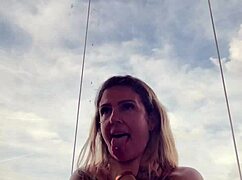 Tattooed Woman In See-Through Top Hard Nipples Wet Pussy Almost Kicked Out Gym Horny Usa