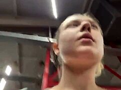 imagine working out at the gym fingering a teen's big natural tits pussy then fucking her hard publicly
