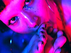 my huge feet get licked first time ever in life!!