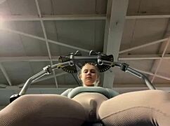 imagine working out at the gym fingering a teen's big natural tits pussy then fucking her hard publicly