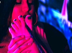 my huge feet get licked first time ever in life!!