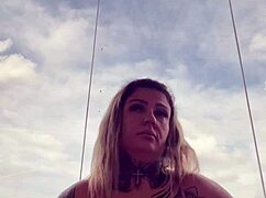 Tattooed Woman In See-Through Top Hard Nipples Wet Pussy Almost Kicked Out Gym Horny Usa