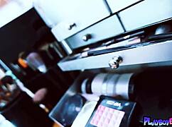 Sophia Knight the petite domestic goddess unveils her natural tits and pussy in lingerie striptease