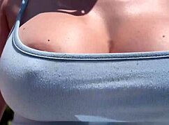 Artemisia Love Struts Outdoors Bra-Free With Huge Tits Bouncing Horny Italian Milf Style!