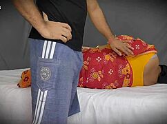 little by little i ripped her clothes and fucked my friend's hot indian milf mom doggystyle till creampie