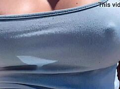 Artemisia Love Struts Outdoors Bra-Free With Huge Tits Bouncing Horny Italian Milf Style!