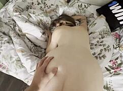 tiktok cutie slips into bed ready to ride stepbrother's cock hard