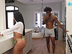 damn, big ass tattooed latina rides her roommate's bbc doggystyle in dorm 😈🍑🔥