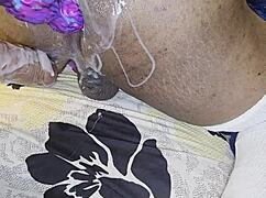 abw fucks husband ass rough anal toys cum covered